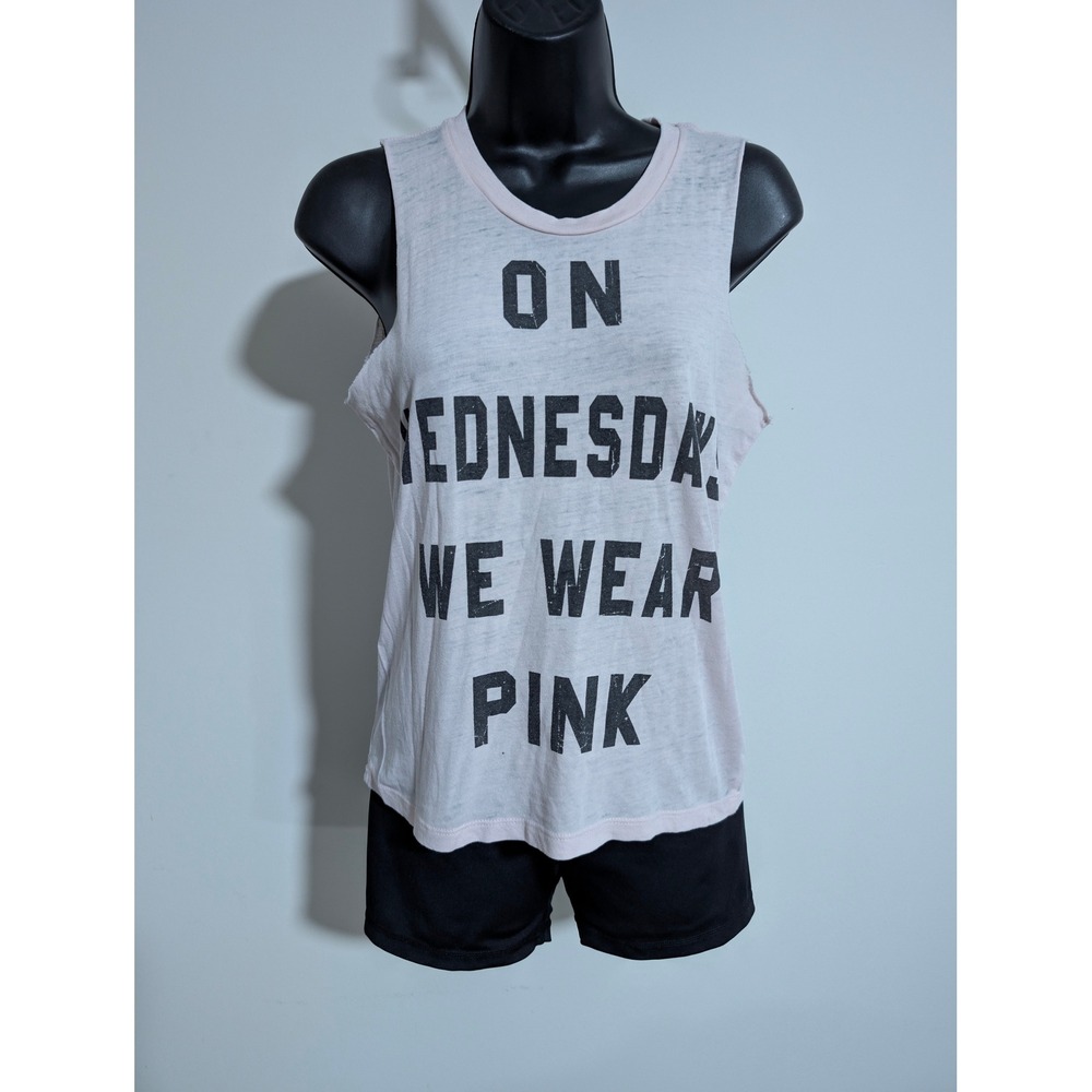 Mean Girls On Wednesday We Wear Pink Sleeveless Tank Top Muscle Shirt Xsmall